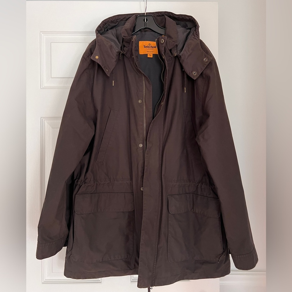 Timberland Limited parka coat brown waterproof Zip detachable Hooded men's XL